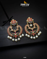 Naurattan Chandbali Earrings Champagne - Zeesy Jewellery
