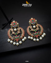 Naurattan Chandbali Earrings Green - Zeesy Jewellery