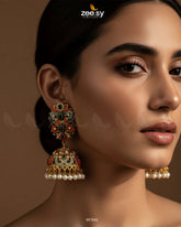 Navratna Elegance Earrings - Zeesy Jewellery