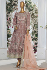 Bin Saeed Stitched 3 Piece Luxury Emb Organza Festive Frock Vol-01 Suit-OWS-1219-Mauve