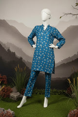 Doriya Luxe By Almeerah Stitched 2 Piece Premium Bana Dora Lawn Collection'2025-Ocean Blue Serenity