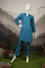 Doriya Luxe By Almeerah Stitched 2 Piece Premium Bana Dora Lawn Collection'2025-Ocean Blue Serenity