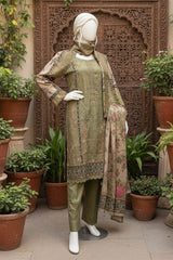Almeerah Unstitched 3 Piece Winter Khaddar Luxe Collection'2025-Olive Evergreen Grace