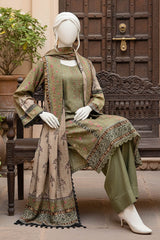 Almeerah Unstitched 3 Piece Winter Khaddar Luxe Collection'2025-Olive Evergreen Grace
