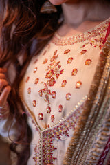 Omal By Komal Stitched 3 Piece Formals Suit-Zeba - 4pc