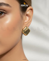 Outlaw Gold Puffed Stud Earrings - Zeesy Jewellery