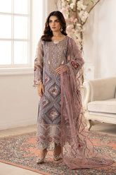 Dastoor by Ramsha Unstitched 3 Piece Organza Vol-02 Suit-P-205