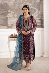Dastoor by Ramsha Unstitched 3 Piece Organza Vol-02 Collection'2025-P-210