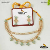 PARTY WEAR NECKLACE-0707 Mint Green - Zeesy Jewellery