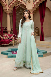 Manahils Stitched Formals Kurti-B-005-Aqua