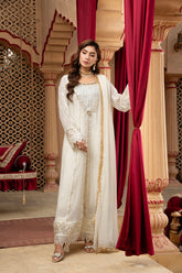Manahils Stitched Formals Kurti-B-005-Off White