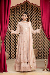 Manahils Stitched Formals Kurti-B-006-Peach