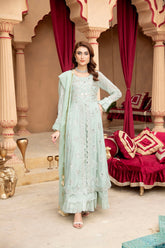 Manahils Stitched Formals Kurti-B-006-Aqua