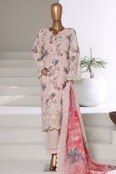 Laser Fusion By Sada Bahar Stitched 3 Piece Chikankari Khaddar Collection'2025-PCK-02-Pink