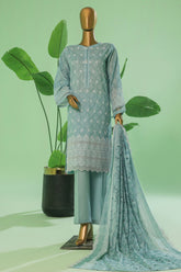 Printkari By HZ Stitched 3 Piece Prints Chikankari Vol-03 Suit-PEC-058-Mint