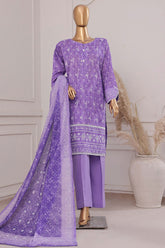 Printkari By HZ Stitched 3 Piece Emb Chikankari Vol-02 Suit-PEC-202
