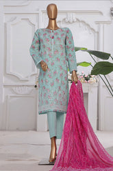 Printkari By HZ Stitched 3 Piece Emb Chikankari Vol-02 Suit-PEC-210