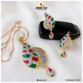 PENDANT-0011 Red-Green - Zeesy Jewellery