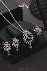 PENDANT-0047 Silver Mint Pink - Zeesy Jewellery