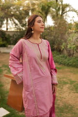 Omal By Komal Stitched 3 Piece Summer Suit-Faria