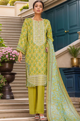Intermix Thread & Needle By HZ Stitched 3 Piece Emb Cambric Suit-POEL-3P-010-Pista