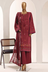 Sada Bahar Stitched 3 Piece Printed Lawn Vol-12 Suit-PR-1161-MAHROON