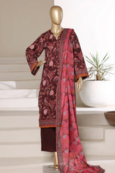 Sada Bahar Stitched 3 Piece Printed Lawn Vol-01 Suit-PR-4496 BROWN
