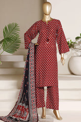 Sada Bahar Stitched 3 Piece Printed Lawn Vol-09 Suit-PR-957-BROWN