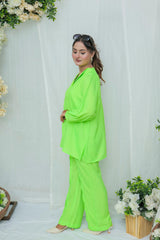 Suitsu Stitched Co Ords Collection-Limeglow 2-Piece Set
