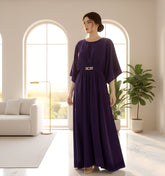 Veloria By Dressline Velvet Kaftan Winter Collection'2025-veloria-stitched-twilight-plum