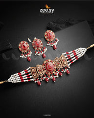 NECKLACE-0732 Red - Zeesy Jewellery