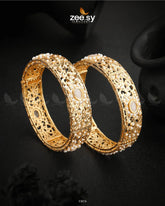 Hyderabadi kara Bangles Golden Pearl - Zeesy Jewellery