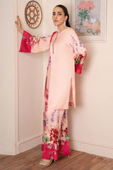Morganite By Stitch Vibes Stitched 3 Piece Dress Suit-Peach Pink Dress