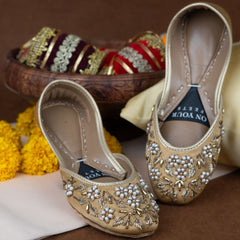On Your Feets Casual Khussa-Pearl Petals