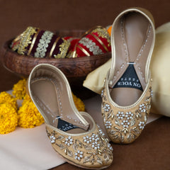 On Your Feets Casual Khussa-Pearl Petals