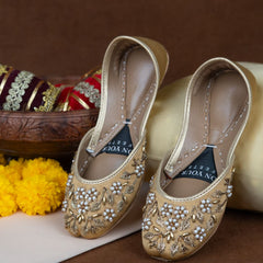 On Your Feets Casual Khussa-Pearl Petals