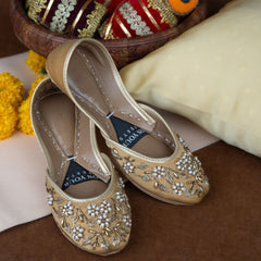 On Your Feets Casual Khussa-Pearl Petals