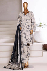 Malika By Sada Bahar Stitched 3 Piece Viscose With Farshi Shalwar Vol-02 Suit-MVF-565-Skin