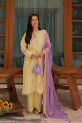 Omal By Komal Stitched 3 Piece Summer Suit-Leena