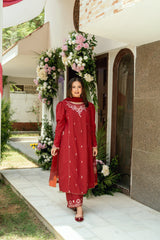 Baat Pakki Omal by Komal Stitched 3 Piece Dobby Suit-Afreen