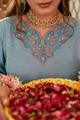 Baat Pakki Omal by Komal Stitched 3 Piece Dobby Suit-Hoorain