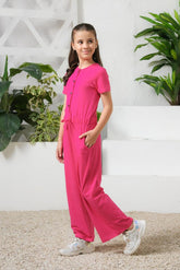 Sprinkles Stitched 1 Piece Summer Jumpsuit Kids Collection'2025-Pink - Jersey Jumpsuit