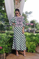 Luxe Noir by Madiha Gohar Stitched Summer Suit-Pink Meadow