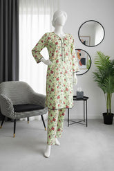 Lush Aura By Almeerah Stitched 2 Piece Premium Bana Dora Lawn Collection'2025-Pista Leaf Charm