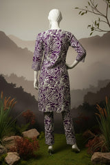 Doriya Luxe By Almeerah Stitched 2 Piece Premium Bana Dora Lawn Collection'2025-Plum Royale Charm