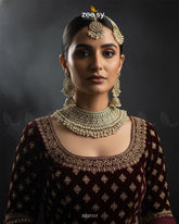 Precious Moitif Ornate Bridal Set Golden Champagne - Zeesy Jewellery