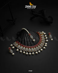 Preeti Necklace Red - Zeesy Jewellery