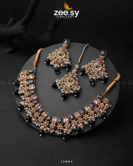 Prism Necklace Golden Black - Zeesy Jewellery