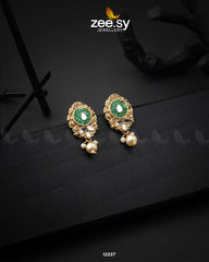 Quartz Earrings Green - Zeesy Jewellery
