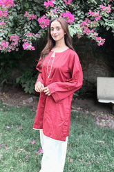 Urban Cut Stitched 2 Piece Cotton Embroidred Co- Ord Set with Salwar